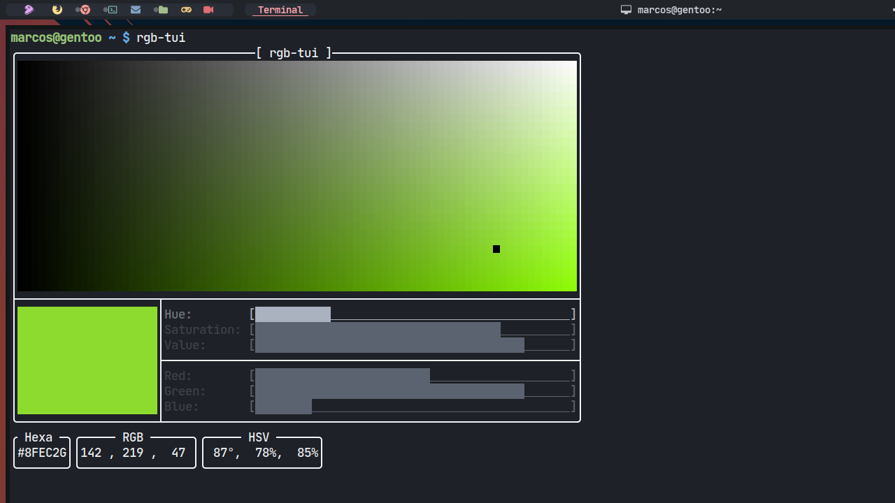 Select Colors in Terminal with RGB-TUI
