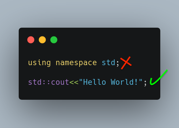 Why dont I use: using namespace std;?