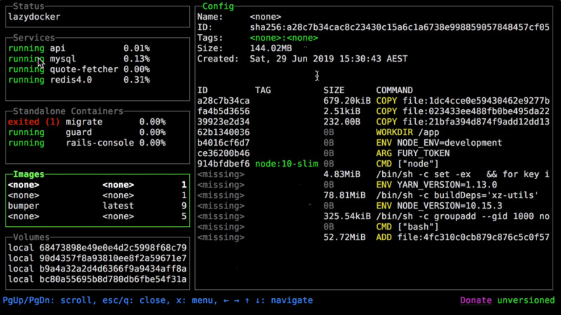 Manage Docker Graphically via the Terminal