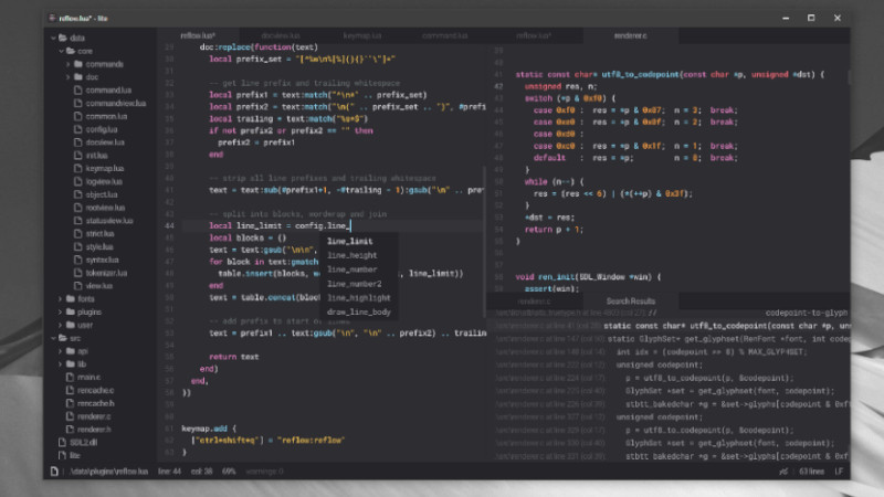 LiteXL, a Modern Code Editor written in Lua