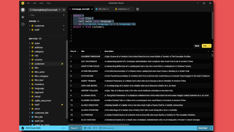 Install this SQL Client which has a Modern Interface