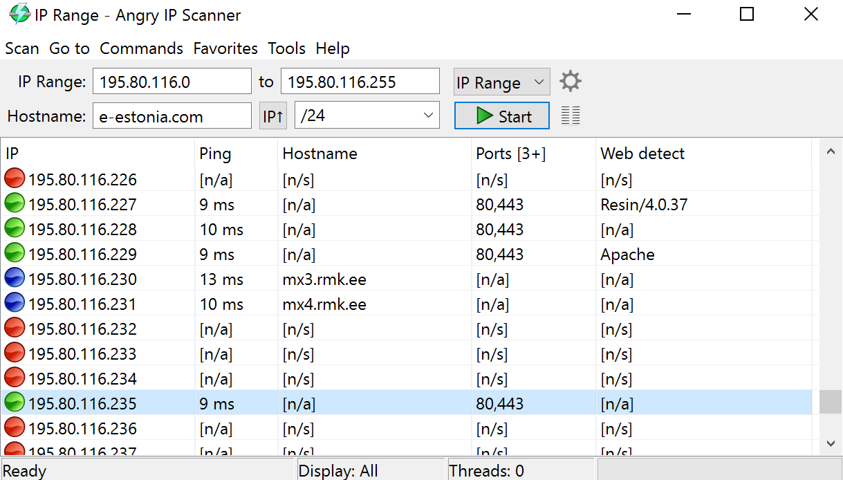 Angry IP scanner