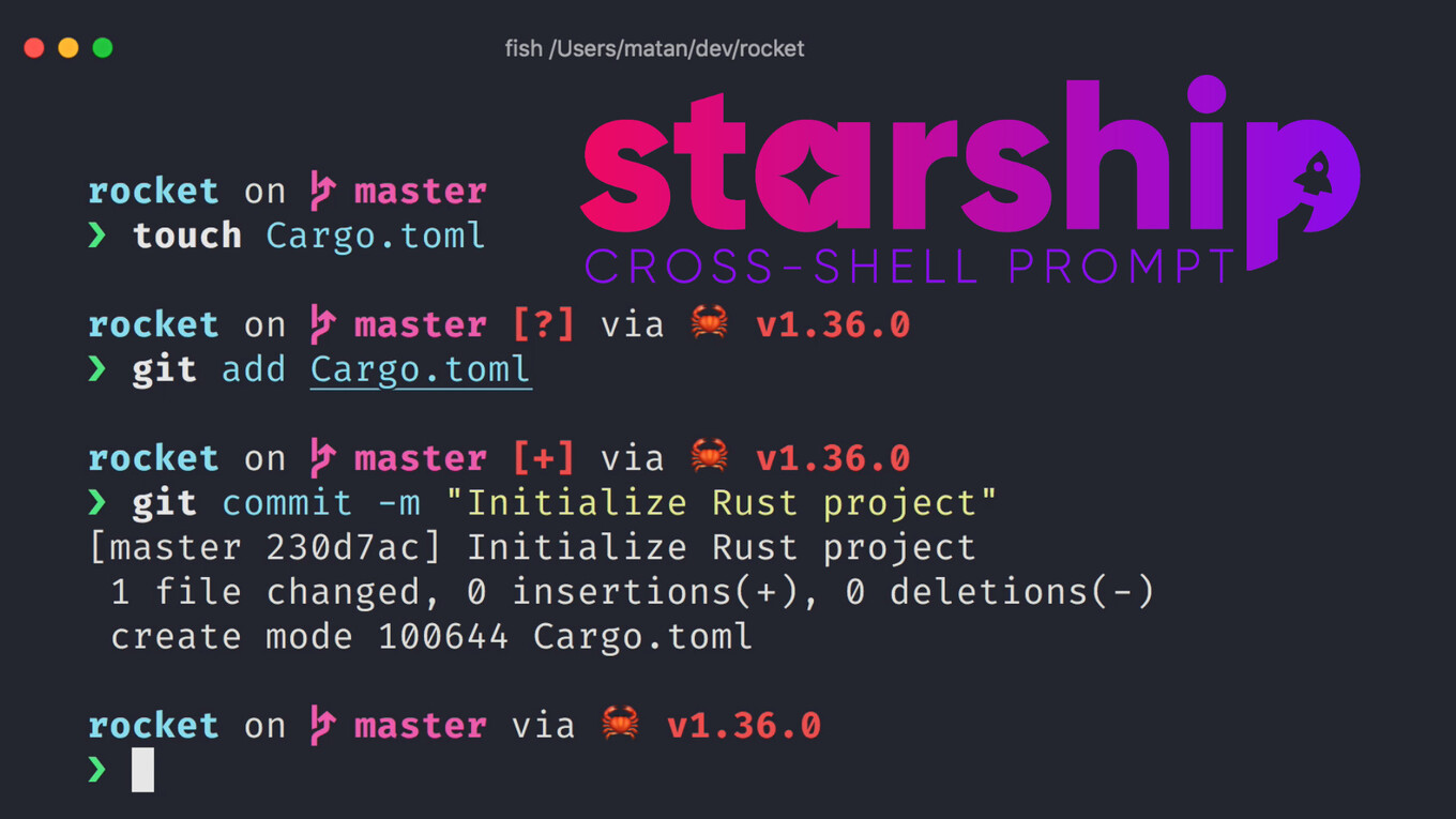 Customize your prompt with Starship written in Rust