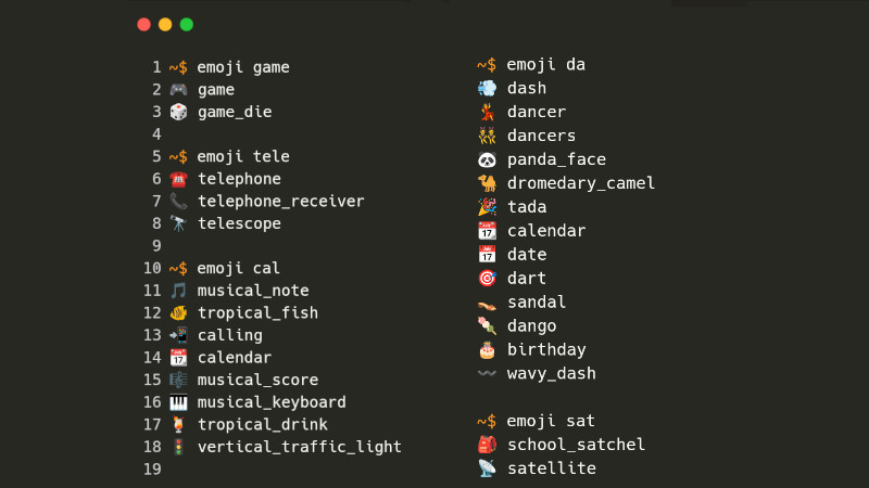 Get Emojis via Command Line