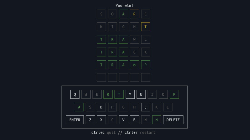 Play Wordle in Terminal via SSH