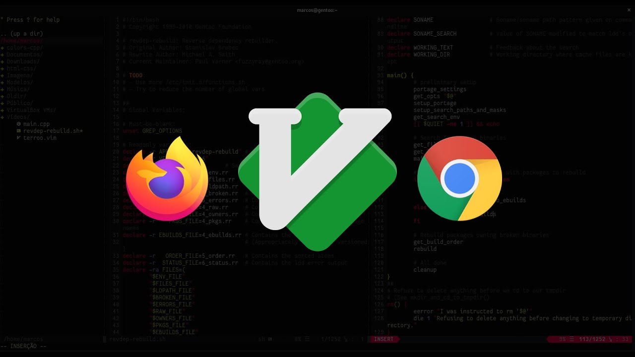 Turn your Firefox and Google Chrome into the Vim editor